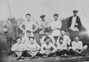 Archive photo of Aston's village football team.