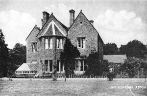 Old photograph of the Aston Vicarage in the High Street Aston, now demolished.