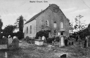 Old photograph of the historic Baptist Chapel in Cote.