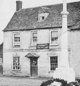Old photograph of J. H. Spurrett’s Shop in The Square, Aston.