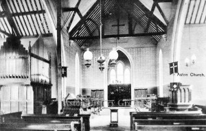 Old photograph showing the Interior of St. James Church, Aston.